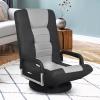 imageGiantex Floor Gaming Chair 360 Degree Swivel Floor Chair with Armrests 6 Adjustable Position Padded Backrest Folding Floor Chair Rocker for Games Lazy Sofa Lounger Gaming Chair Floor BlackGrayBlackGray