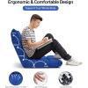 imageGiantex Floor Sofa Chair Video Gaming Chair with 14 Adjustable Position Padded Back Support Floor Cushioned Seat Folding Lazy Chair for Meditation Reading Watching Living Room ReclinerBlueBlue