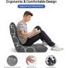 imageGiantex Floor Sofa Chair Video Gaming Chair with 14 Adjustable Position Padded Back Support Floor Cushioned Seat Folding Lazy Chair for Meditation Reading Watching Living Room ReclinerBlueGrey