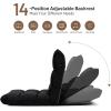 imageGiantex Floor Sofa Chair Video Gaming Chair with 14 Adjustable Position Padded Back Support Floor Cushioned Seat Folding Lazy Chair for Meditation Reading Watching Living Room ReclinerBlueBlack