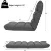 imageGiantex Floor Sofa Chair Video Gaming Chair with 14 Adjustable Position Padded Back Support Floor Cushioned Seat Folding Lazy Chair for Meditation Reading Watching Living Room ReclinerBlueGrey