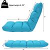 imageGiantex Floor Sofa Chair Video Gaming Chair with 14 Adjustable Position Padded Back Support Floor Cushioned Seat Folding Lazy Chair for Meditation Reading Watching Living Room ReclinerBluePeacock Blue