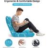 imageGiantex Floor Sofa Chair Video Gaming Chair with 14 Adjustable Position Padded Back Support Floor Cushioned Seat Folding Lazy Chair for Meditation Reading Watching Living Room ReclinerBluePeacock Blue
