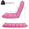 imageGiantex Floor Sofa Chair Video Gaming Chair with 14 Adjustable Position Padded Back Support Floor Cushioned Seat Folding Lazy Chair for Meditation Reading Watching Living Room ReclinerBluePink