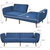 imageGiantex Foldable Futon Sofa Bed Convertible Sofa Couch Upholstered Futon Sleeper Sofa 3Level Angle Adjustable Pull Out Futon Bed Ideal for Compact Living Room Apartment Dorm GrayNavy