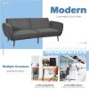imageGiantex Foldable Futon Sofa Bed Convertible Sofa Couch Upholstered Futon Sleeper Sofa 3Level Angle Adjustable Pull Out Futon Bed Ideal for Compact Living Room Apartment Dorm GrayGrey