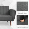imageGiantex Foldable Futon Sofa Bed Convertible Sofa Couch Upholstered Futon Sleeper Sofa 3Level Angle Adjustable Pull Out Futon Bed Ideal for Compact Living Room Apartment Dorm GrayGrey