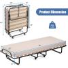 imageGiantex Folding Bed with Mattress Rollaway Guest Bed w 4 Inch Memory Foam Mattress Sturdy Metal Frame Portable Bed Cot Size Easy to Store Foldable Beds for Adults Made in ItalyBeige