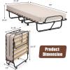 imageGiantex Folding Bed with Mattress Rollaway Guest Bed w 4 Inch Memory Foam Mattress Sturdy Metal Frame Portable Bed Cot Size Easy to Store Foldable Beds for Adults Made in ItalyBeige