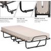 imageGiantex Folding Bed with Mattress Rollaway Guest Bed w 4 Inch Memory Foam Mattress Sturdy Metal Frame Portable Bed Cot Size Easy to Store Foldable Beds for Adults Made in ItalyBeige