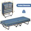 imageGiantex Folding Bed with Mattress Rollaway Guest Bed w 4 Inch Memory Foam Mattress Sturdy Metal Frame Portable Bed Cot Size Easy to Store Foldable Beds for Adults Made in ItalyBlue