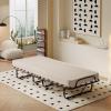 imageGiantex Folding Bed with Mattress Rollaway Guest Bed w 4 Inch Memory Foam Mattress Sturdy Metal Frame Portable Bed Cot Size Easy to Store Foldable Beds for Adults Made in ItalyBeige