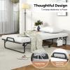 imageGiantex Folding Bed with Mattress and Top Pillow Cot Portable Guest Bed wMetal Frame Storage Pocket ampamp Cover SpaceSaving Rollaway Bed with Memory Foam Mattress for Adults 75quot x 31quotTwin