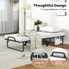 imageGiantex Folding Bed with Mattress and Top Pillow Cot Portable Guest Bed wMetal Frame Storage Pocket ampamp Cover SpaceSaving Rollaway Bed with Memory Foam Mattress for Adults 75quot x 31quotSmall Single