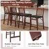imageGiantex Folding Counter Height Bar Stools Set of 2 245quot Farmhouse Barstools wPadded Back ampamp Seat Footrest Rubber Wood Legs No Assembly Needed Upholstered Bar Dining Chairs for Kitchen IslandBrown  Blackslat Back
