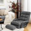 imageGiantex Folding Floor Chair with 6Position Adjustable Backrest Armrests ampamp Removable Pillow 330Lbs Capacity Lazy Sofa Armchair Chaise Lounger Bed Gaming Recliner for Living Room Bedroom BlueGrey