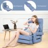 imageGiantex Folding Floor Chair with 6Position Adjustable Backrest Armrests ampamp Removable Pillow 330Lbs Capacity Lazy Sofa Armchair Chaise Lounger Bed Gaming Recliner for Living Room Bedroom BlueBlue