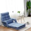 imageGiantex Folding Floor Chair with 6Position Adjustable Backrest Armrests ampamp Removable Pillow 330Lbs Capacity Lazy Sofa Armchair Chaise Lounger Bed Gaming Recliner for Living Room Bedroom BlueBlue