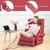 imageGiantex Folding Floor Chair with 6Position Adjustable Backrest Armrests ampamp Removable Pillow 330Lbs Capacity Lazy Sofa Armchair Chaise Lounger Bed Gaming Recliner for Living Room Bedroom BlueRed