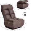 imageGiantex Folding Floor Gaming Chair 360Degree Swivel Lazy Sofa Floor Chair w 6 Adjustable Positions Tufted Linen Cushion Video Gaming Chair for TV Reading Foldable Floor Sofa Coffee