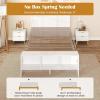 imageGiantex Full Size Bed Frame with Storage Headboard ampamp Footboard Solid Wood LED Bed wCharging Station White Full Bed Frame for Kids Teens ampamp Adults No Box Spring Needed WhiteFull