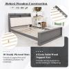 imageGiantex Full Size Bed Frame with Storage Modern Platform Bed with Upholstered Headboard ampamp Storage Footboard Wood Full Bed with Wood Slat Support No Box Spring Needed Grey ampamp Beige