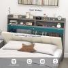 imageGiantex Full Size Bed Frame with Storage Modern Platform Bed with Upholstered Headboard ampamp Storage Footboard Wood Full Bed with Wood Slat Support No Box Spring Needed Grey ampamp Beige