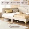 imageGiantex Full Size Upholstered Daybed RivetTufted Platform Bed with Headboard Metal Legs ampamp Wood Slats LShaped Corner Sofa Bed for Living Room ampamp Guest Room No Box Spring Needed GreyBeige