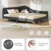 imageGiantex Full Size Upholstered Daybed RivetTufted Platform Bed with Headboard Metal Legs ampamp Wood Slats LShaped Corner Sofa Bed for Living Room ampamp Guest Room No Box Spring Needed GreyGrey