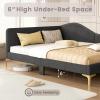 imageGiantex Full Size Upholstered Daybed RivetTufted Platform Bed with Headboard Metal Legs ampamp Wood Slats LShaped Corner Sofa Bed for Living Room ampamp Guest Room No Box Spring Needed GreyGrey
