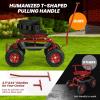 imageGiantex Garden Cart Rolling Workseat with 4 Wheels Tool Tray Removable Cushion Storage Basket 2 Handles Adjustable Height ampamp 360 Swivel Work Seat Gardening Stool for Patio Lawn Red ampamp BlackRed  Black