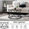 imageGiantex Hexagonal Glass Coffee Table End Table wTempered Glass Top ampamp Sturdy Metal Legs Modern Center Table Geometric Small Glass Table for Living Room Reception Room Black