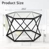 imageGiantex Hexagonal Glass Coffee Table End Table wTempered Glass Top ampamp Sturdy Metal Legs Modern Center Table Geometric Small Glass Table for Living Room Reception Room Black