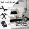 imageGiantex Hexagonal Glass Coffee Table End Table wTempered Glass Top ampamp Sturdy Metal Legs Modern Center Table Geometric Small Glass Table for Living Room Reception Room Black