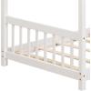 imageGiantex House Bed Twin Solid Wood Kids House Bed with Roof Headboard and Footboard Low Floor Twin Bed Frame for Toddlers Teens Girls Boys No Box Spring Needed WhiteWhite