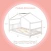 imageGiantex House Bed Twin Solid Wood Kids House Bed with Roof Headboard and Footboard Low Floor Twin Bed Frame for Toddlers Teens Girls Boys No Box Spring Needed WhiteWhite