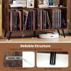 imageGiantex Large Record Player Stand with Charging Station Turntable Stand with Open Shelves ampamp Compartments Record Player Table with Raised Leg Vinyl Record Storage for Living Room Rustic BrownRustic Brown
