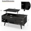 imageGiantex Lift Top Coffee Table Modern Cocktail Table with Hidden Compartment Open Shelf ampamp Cabinet Wooden Flip Top Center Table Pull up Coffee Table for Home Office Living Room BlackBlack