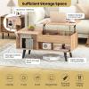 imageGiantex Lift Top Coffee Table Modern Cocktail Table with Hidden Compartment Open Shelf ampamp Cabinet Wooden Flip Top Center Table Pull up Coffee Table for Home Office Living Room BlackNatural