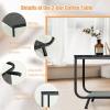 imageGiantex Marble Coffee Table 42 Modern Faux Marble Top Coffee Table with Metal Frame 2Tier Living Room Sofa Side Table with Storage Shelf Rectangular Accent Table for Living Room Office Black