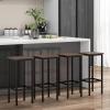 imageGiantex Metal Bar Stools Set of 4 26quot Backless Barstools with Metal Legs ampamp Footrest Breakfast Bar Dining Chairs Industrial Counter Height Stools for Kitchen Island Home Bar Dining Room GreyRustic Brown