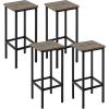 imageGiantex Metal Bar Stools Set of 4 26quot Backless Barstools with Metal Legs ampamp Footrest Breakfast Bar Dining Chairs Industrial Counter Height Stools for Kitchen Island Home Bar Dining Room GreyRustic Brown