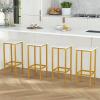 imageGiantex Metal Bar Stools Set of 4 26quot Backless Barstools with Metal Legs ampamp Footrest Breakfast Bar Dining Chairs Industrial Counter Height Stools for Kitchen Island Home Bar Dining Room GreyWhite  Gold
