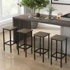 imageGiantex Metal Bar Stools Set of 4 26quot Backless Barstools with Metal Legs ampamp Footrest Breakfast Bar Dining Chairs Industrial Counter Height Stools for Kitchen Island Home Bar Dining Room GreyGrey
