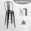 imageGiantex Metal Bar Stools Set of 4 30quot Bar Height Modern Industrial Barstools wRemovable Bucket Back ampamp Footrest High Back Bar Dining Chairs with Rubber Foot Pads for Kitchen Home Bar BlackBlack