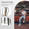 imageGiantex Metal Bar Stools Set of 4 30quot Bar Height Modern Industrial Barstools wRemovable Bucket Back ampamp Footrest High Back Bar Dining Chairs with Rubber Foot Pads for Kitchen Home Bar BlackCharcoal Grey