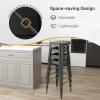 imageGiantex Metal Bar Stools Set of 4 30quot Bar Height Modern Industrial Barstools wRemovable Bucket Back ampamp Footrest High Back Bar Dining Chairs with Rubber Foot Pads for Kitchen Home Bar BlackCharcoal Grey