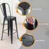 imageGiantex Metal Bar Stools Set of 4 30quot Bar Height Modern Industrial Barstools wRemovable Bucket Back ampamp Footrest High Back Bar Dining Chairs with Rubber Foot Pads for Kitchen Home Bar BlackBlack
