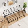imageGiantex Metal Twin Daybed Frame Day Bed with Metal Slat Support ampamp 3Sided Guardrails 2in1 SpaceSaving Sofa Bed for Living Room Guest Room No Box Spring Needed BlackTwin