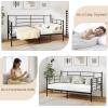 imageGiantex Metal Twin Daybed Frame Day Bed with Metal Slat Support ampamp 3Sided Guardrails 2in1 SpaceSaving Sofa Bed for Living Room Guest Room No Box Spring Needed BlackTwin